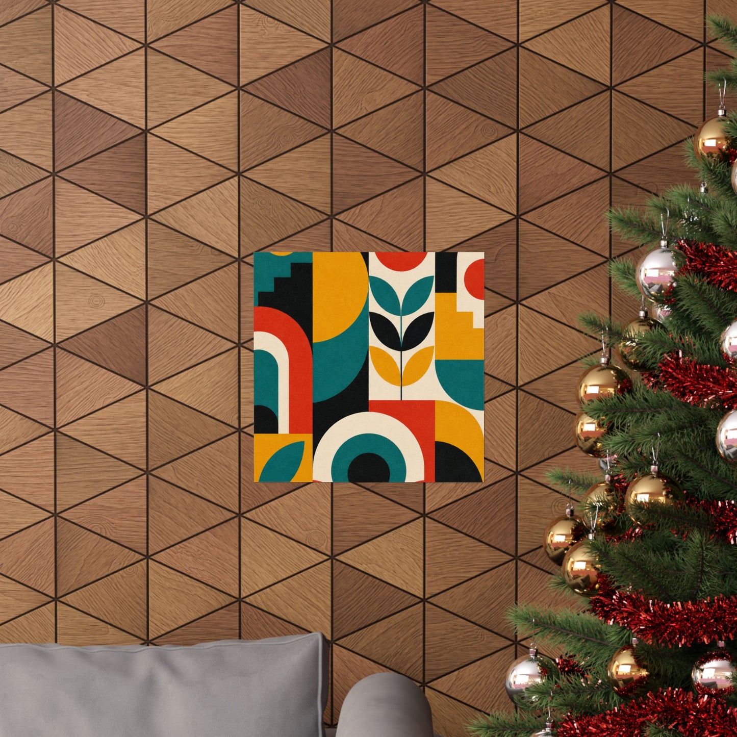 Mid Century Arches Botanical Geometric Abstract Poster