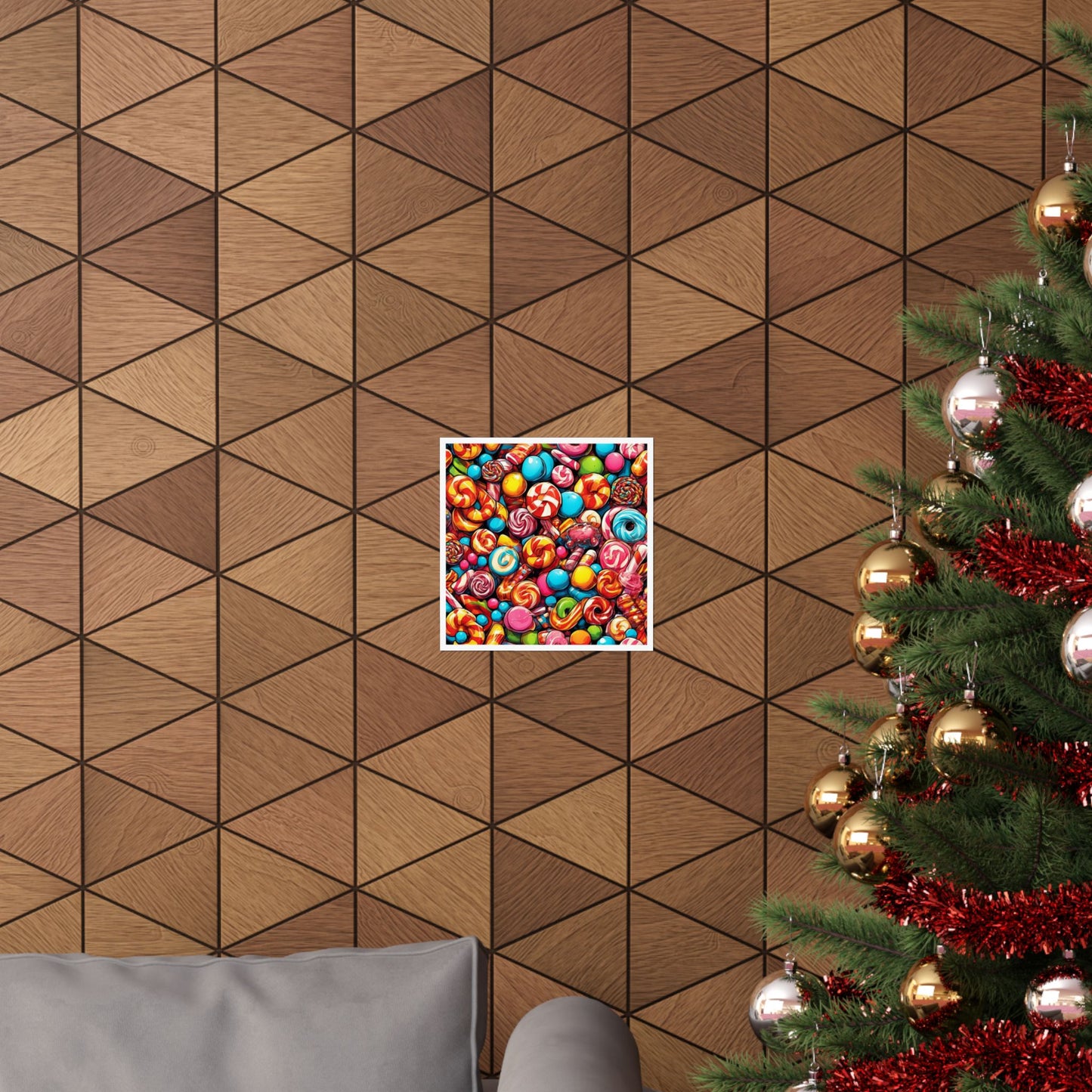 Colorful Candy and Lollipop Pattern Poster