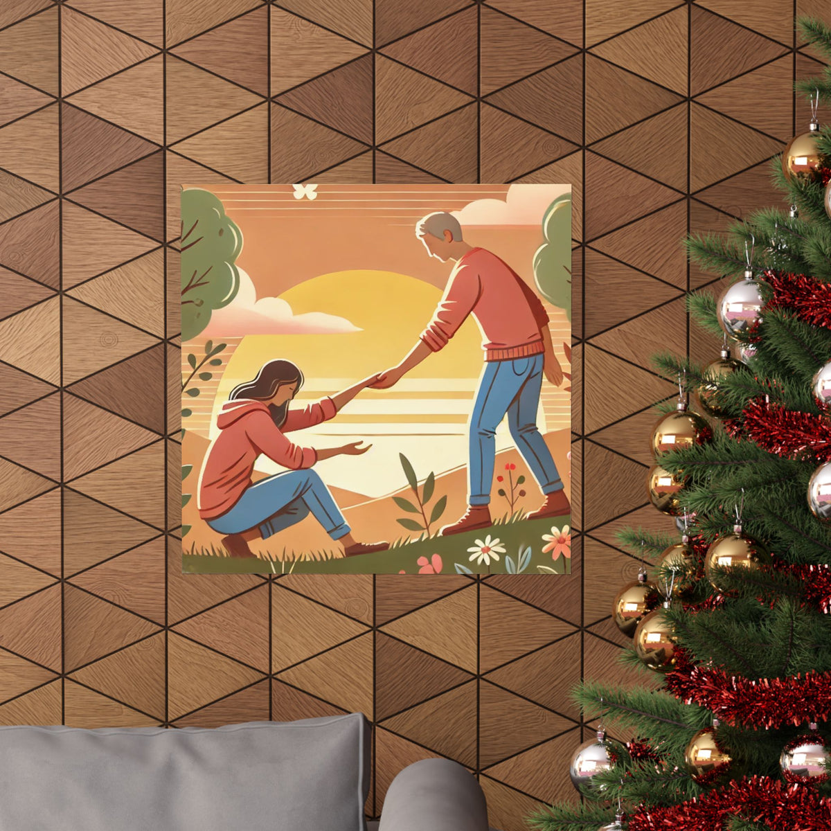Helping Hands Sunset Garden Wall Art Poster