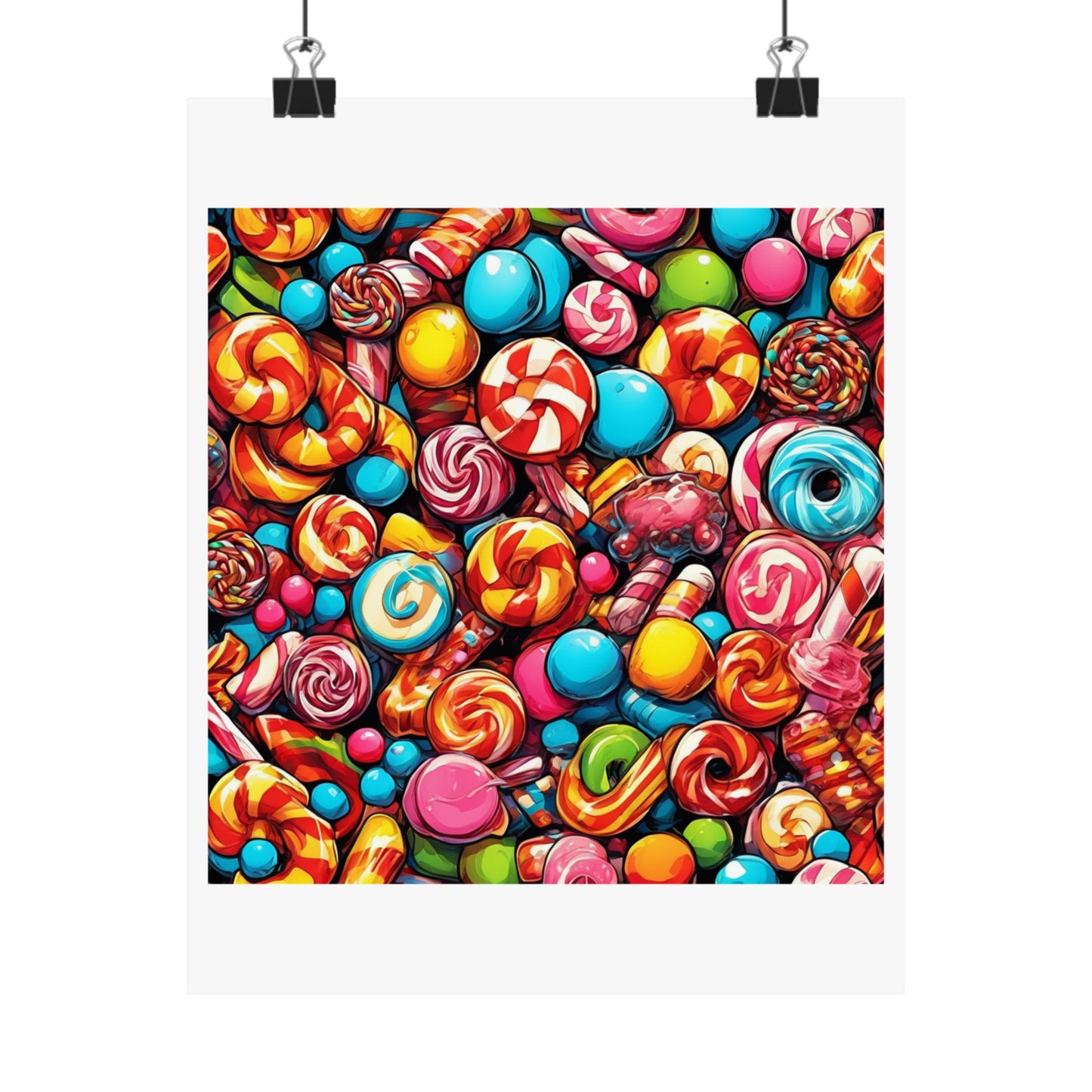Colorful Candy and Lollipop Pattern Poster