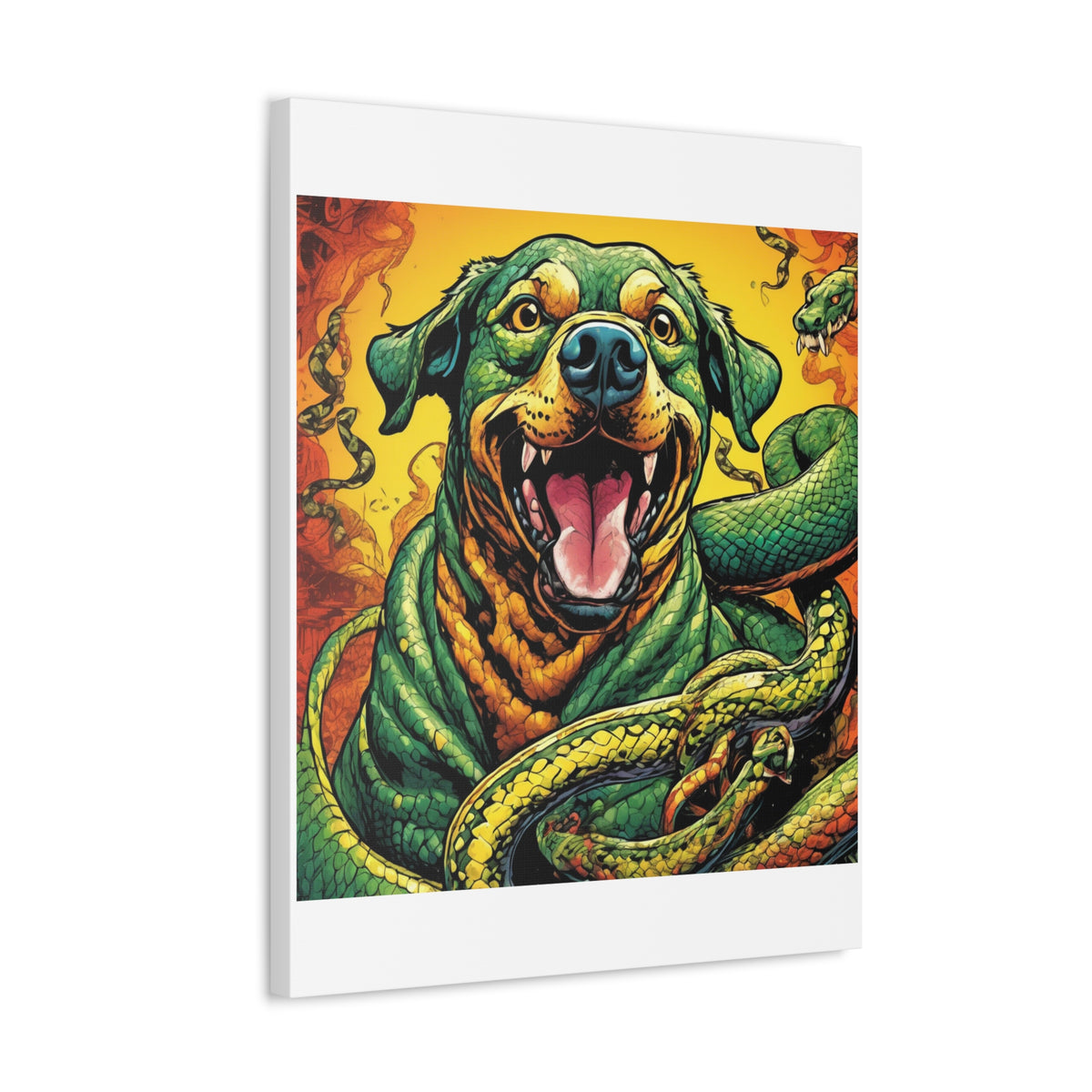 Surreal Serpent Hound Dark Fantasy Canvas Wall Art
