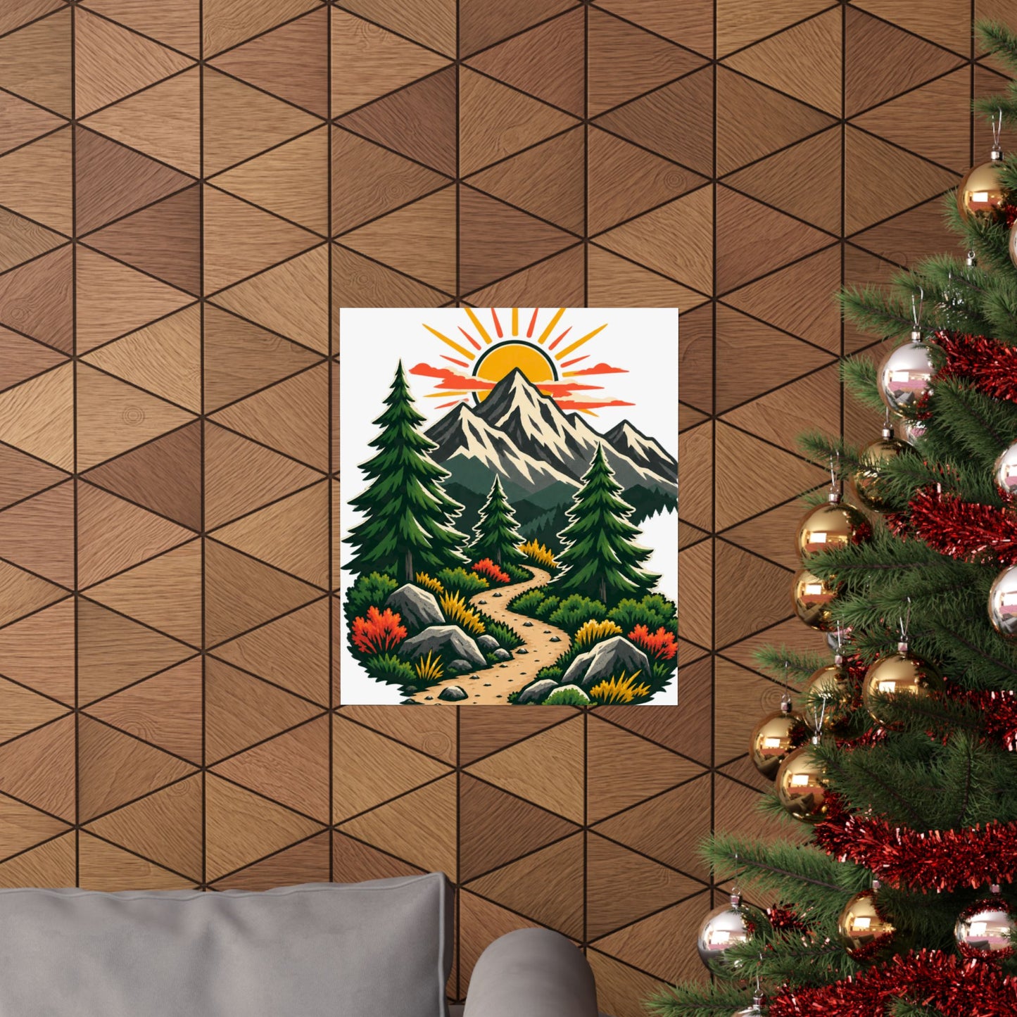 Sunrise Mountain Trail Outdoor Adventure Poster