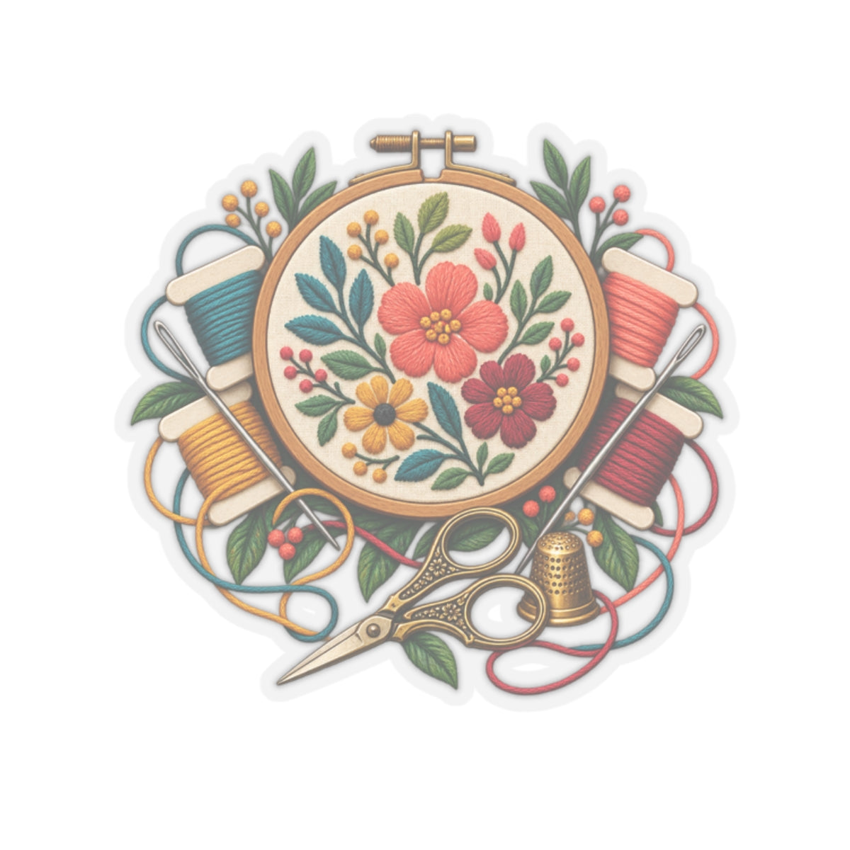 Botanical Embroidery Workshop Sticker