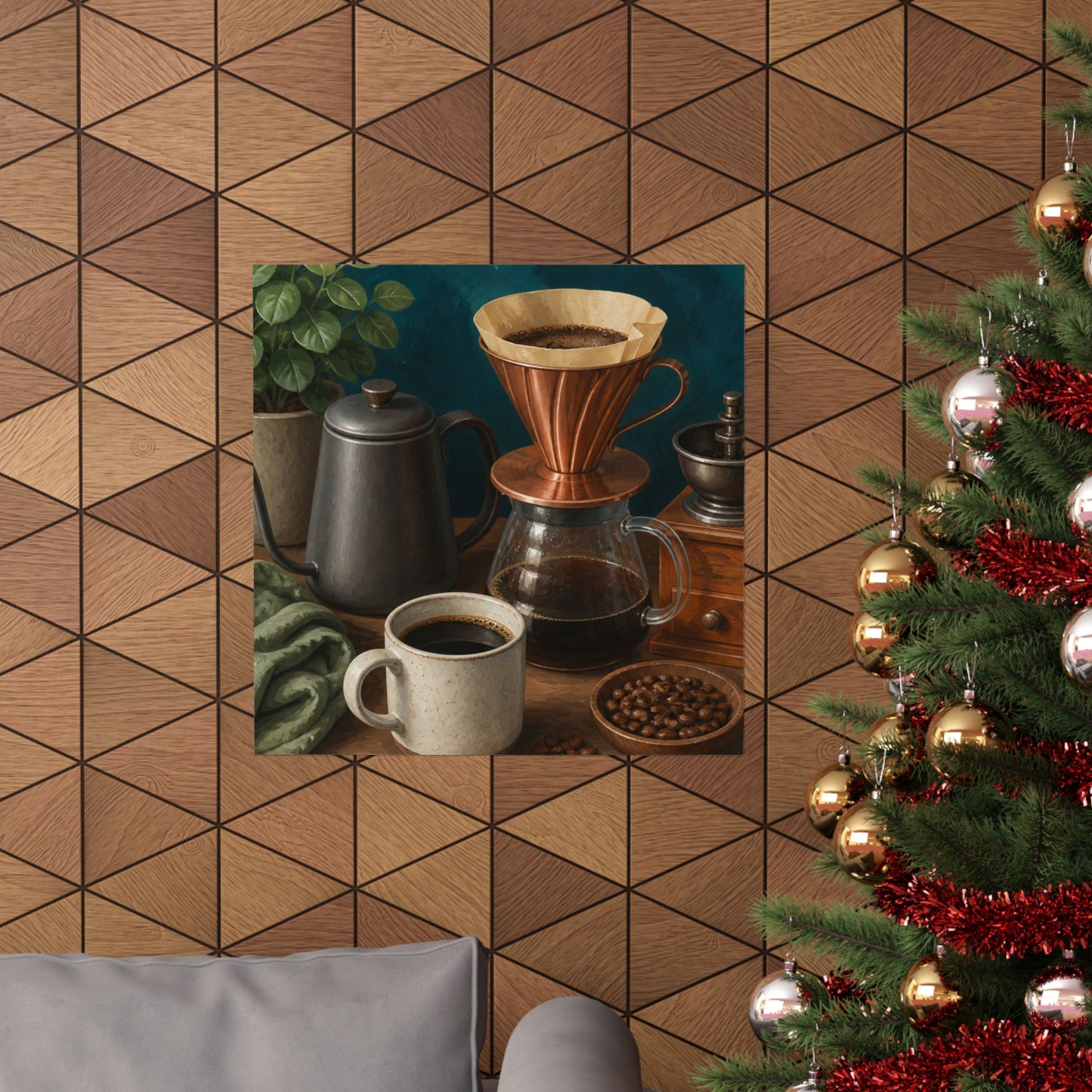 Warm Home Coffee Brewing Art Poster