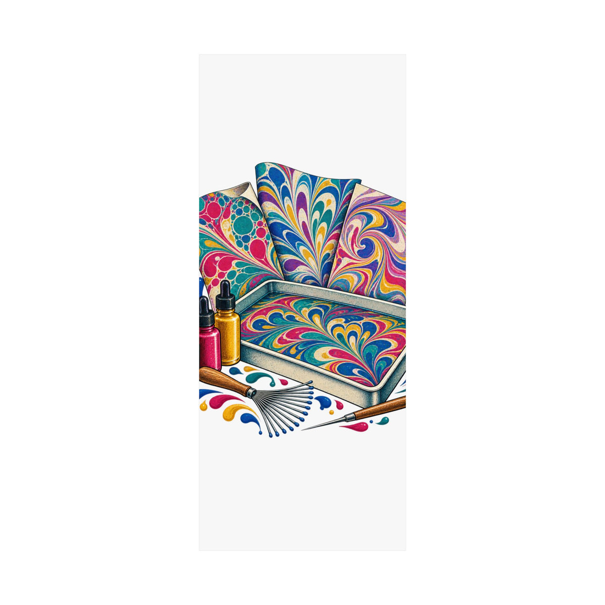 Colorful Paper Marbling Workshop Poster