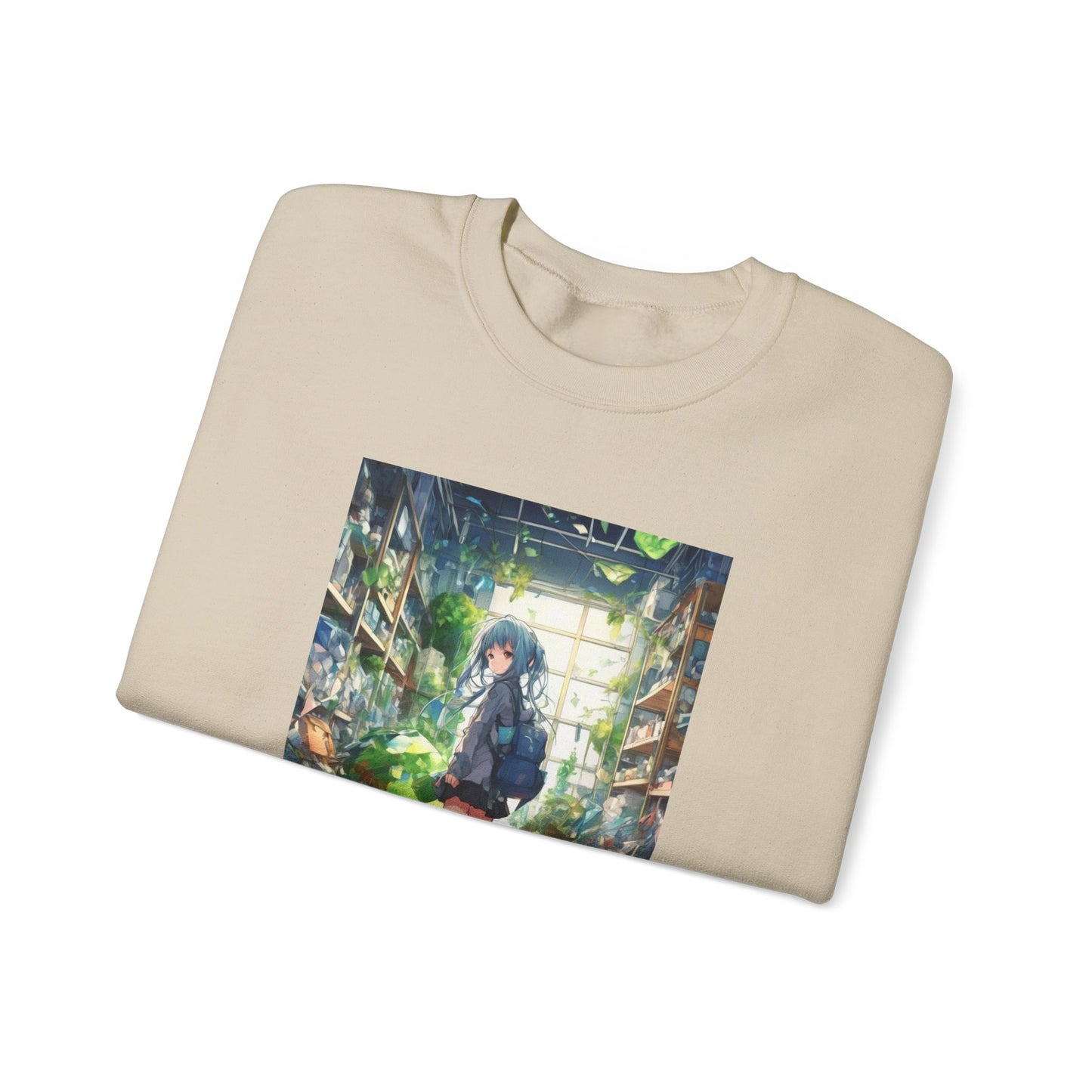 Green Recycling Alley Anime Girl Green Art Sweatshirt