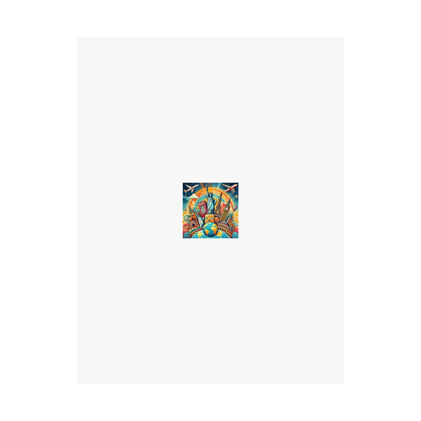 Global Landmark Adventure Collage Colorful Travel Poster