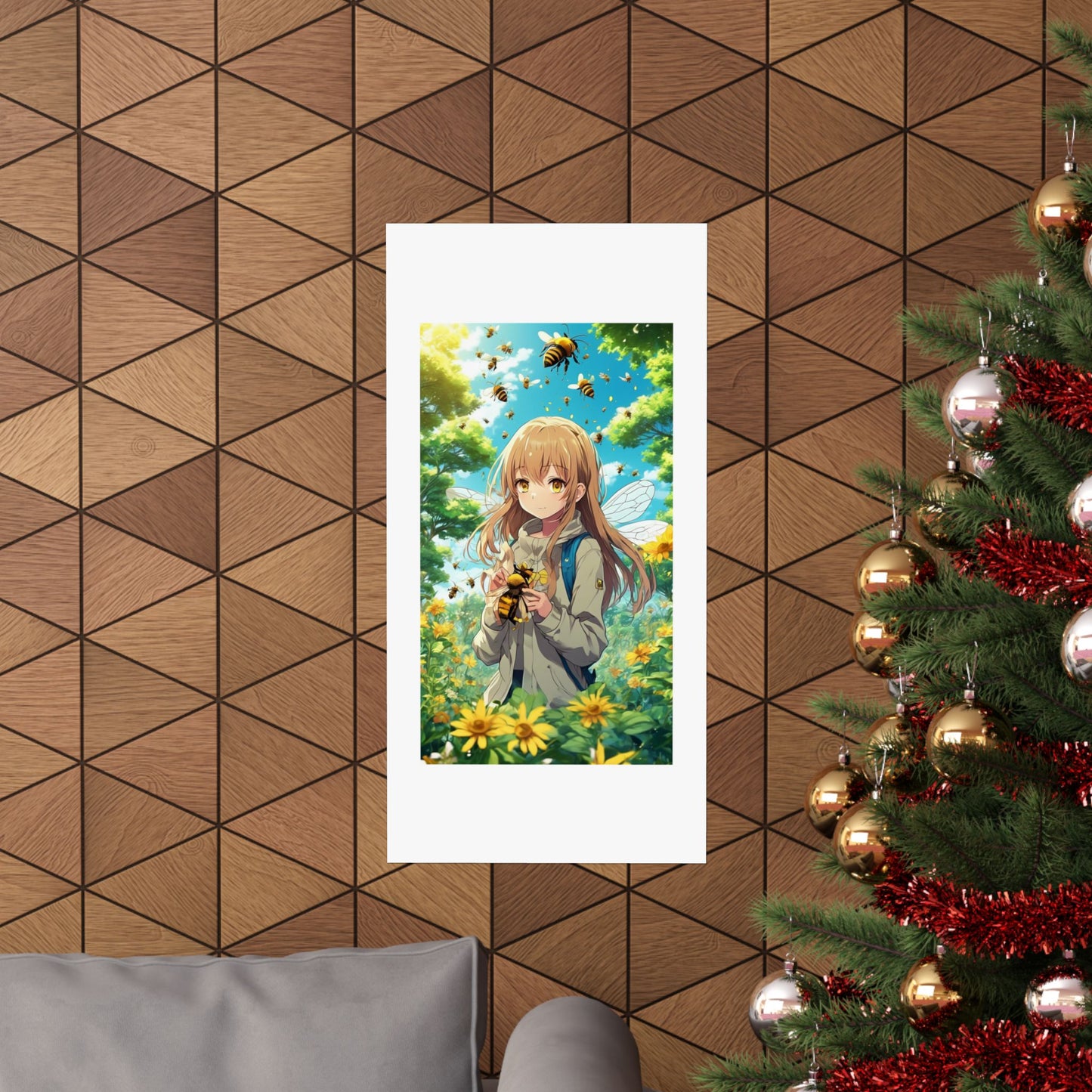 Bee Fairy Garden Anime Nature Art Poster