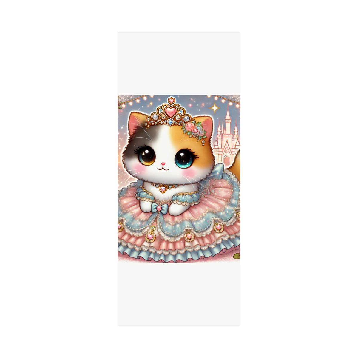 Pastel Princess Calico Cat Fantasy Wall Art Poster