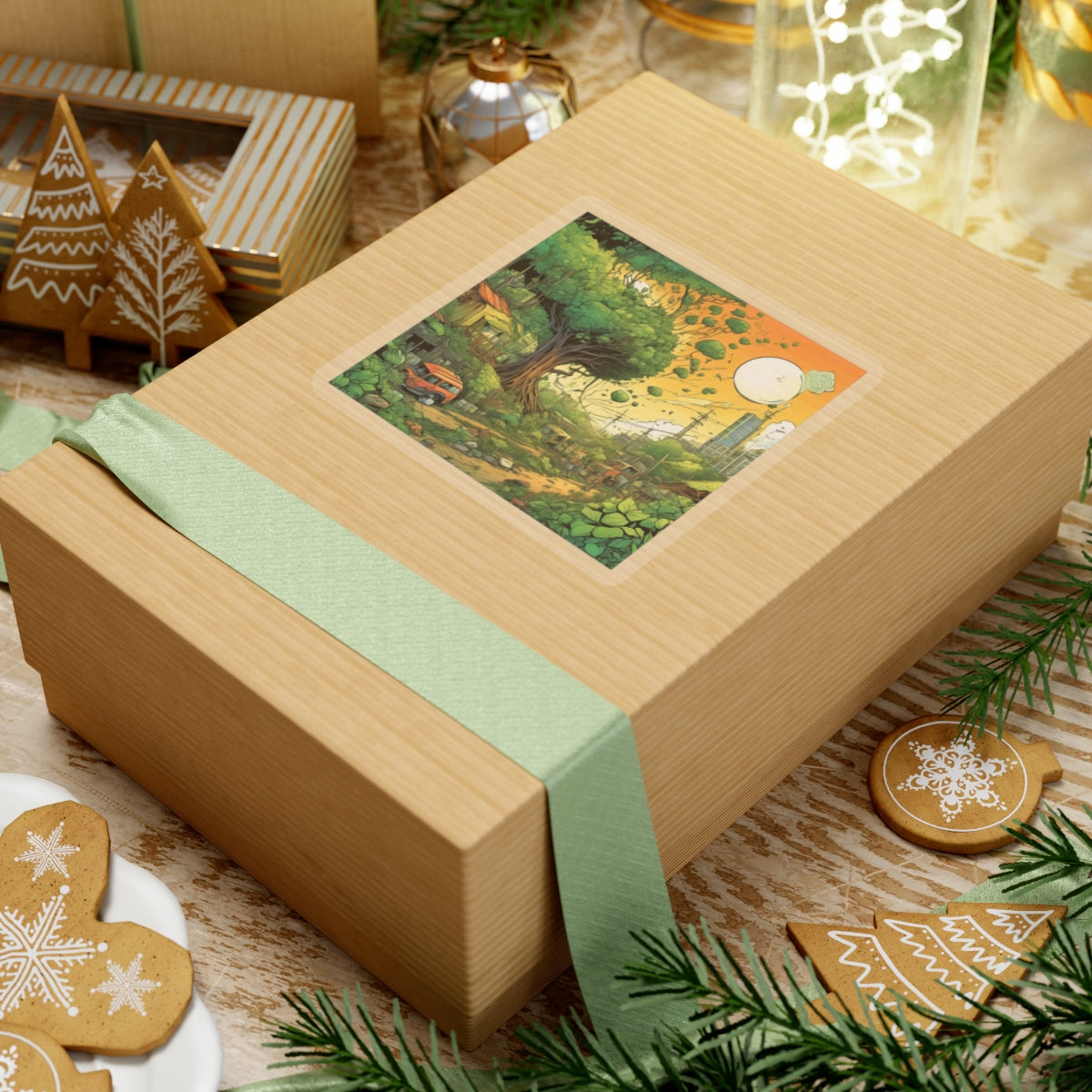 Cottage Road Landscape Nature Gift Art Sticker
