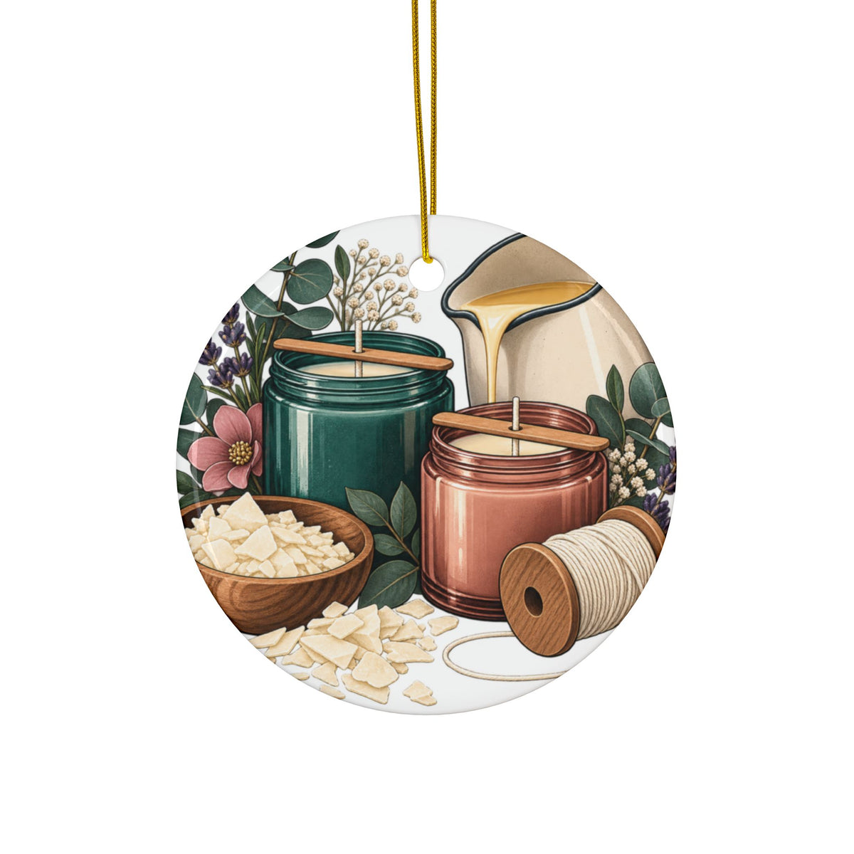 Artisan Candle Making Workshop Round Ornament
