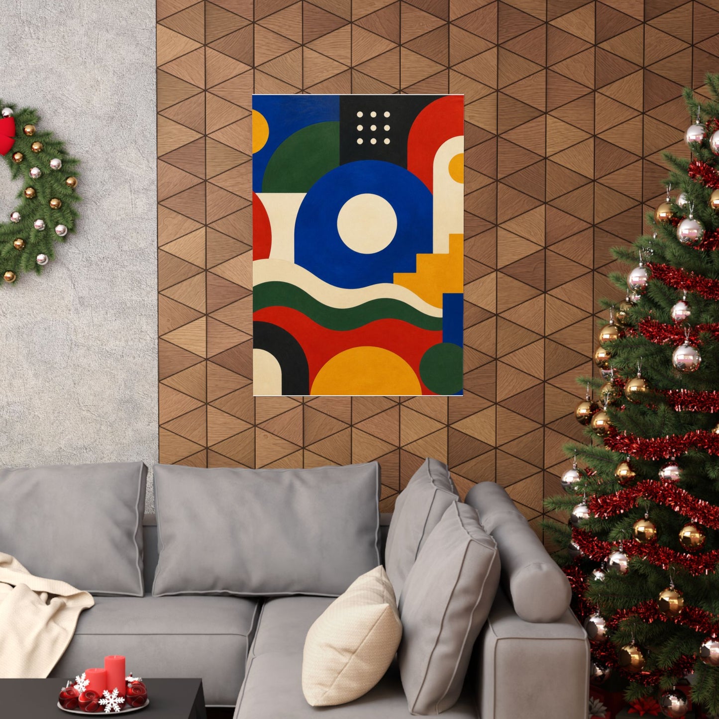 Bold Geometric Balance Abstract Art Poster