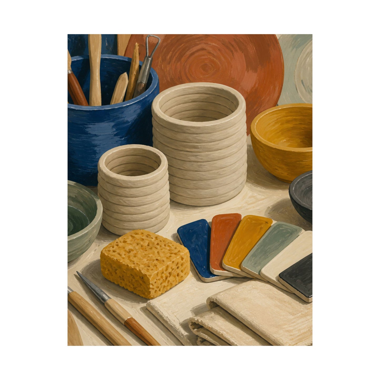 Handbuilt Ceramics Studio Art Poster