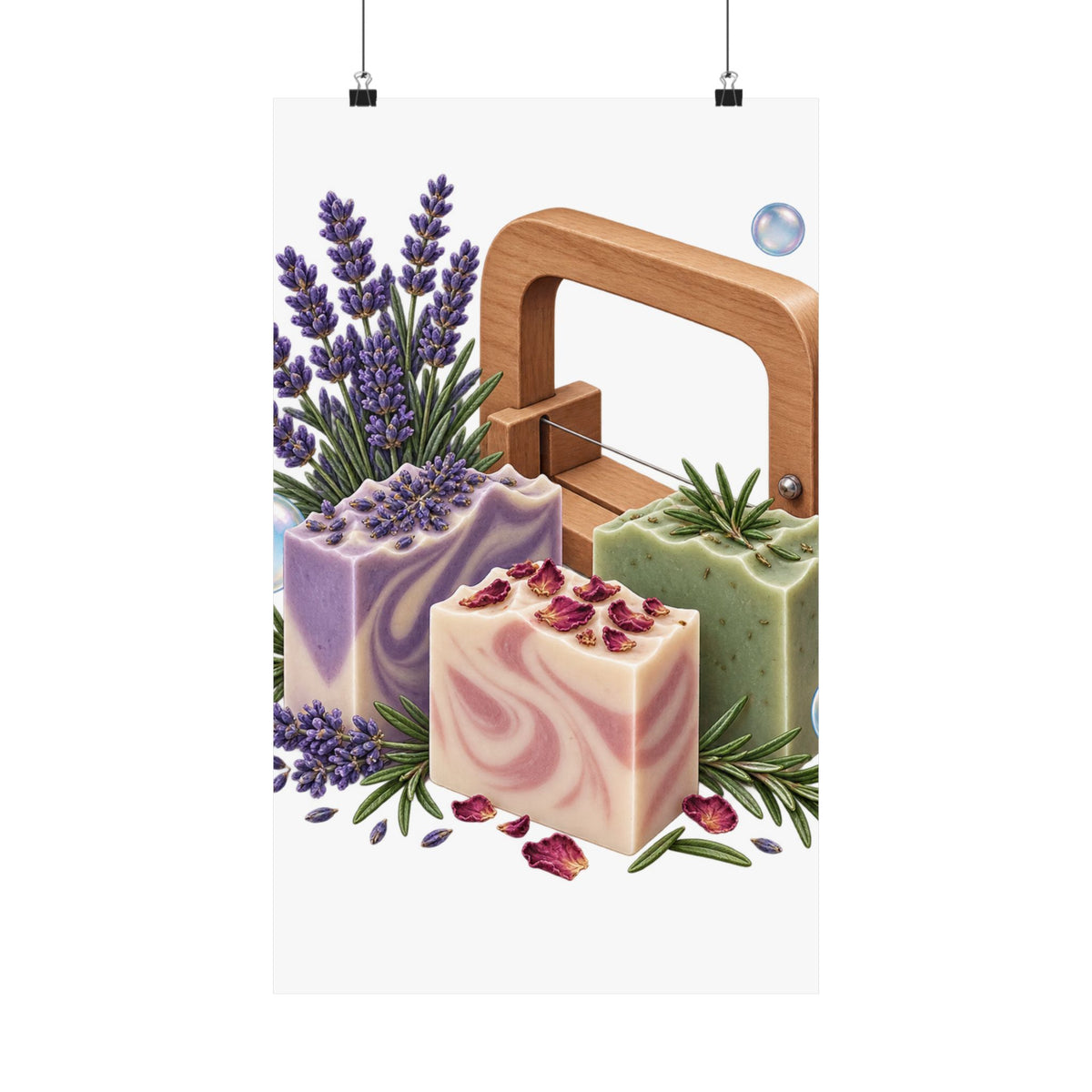 Botanical Soap Making Lavender and Herbs Poster