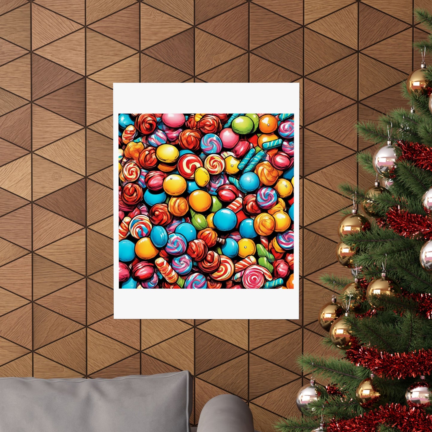 Colorful Candy Pattern Sweets Gift Art Poster