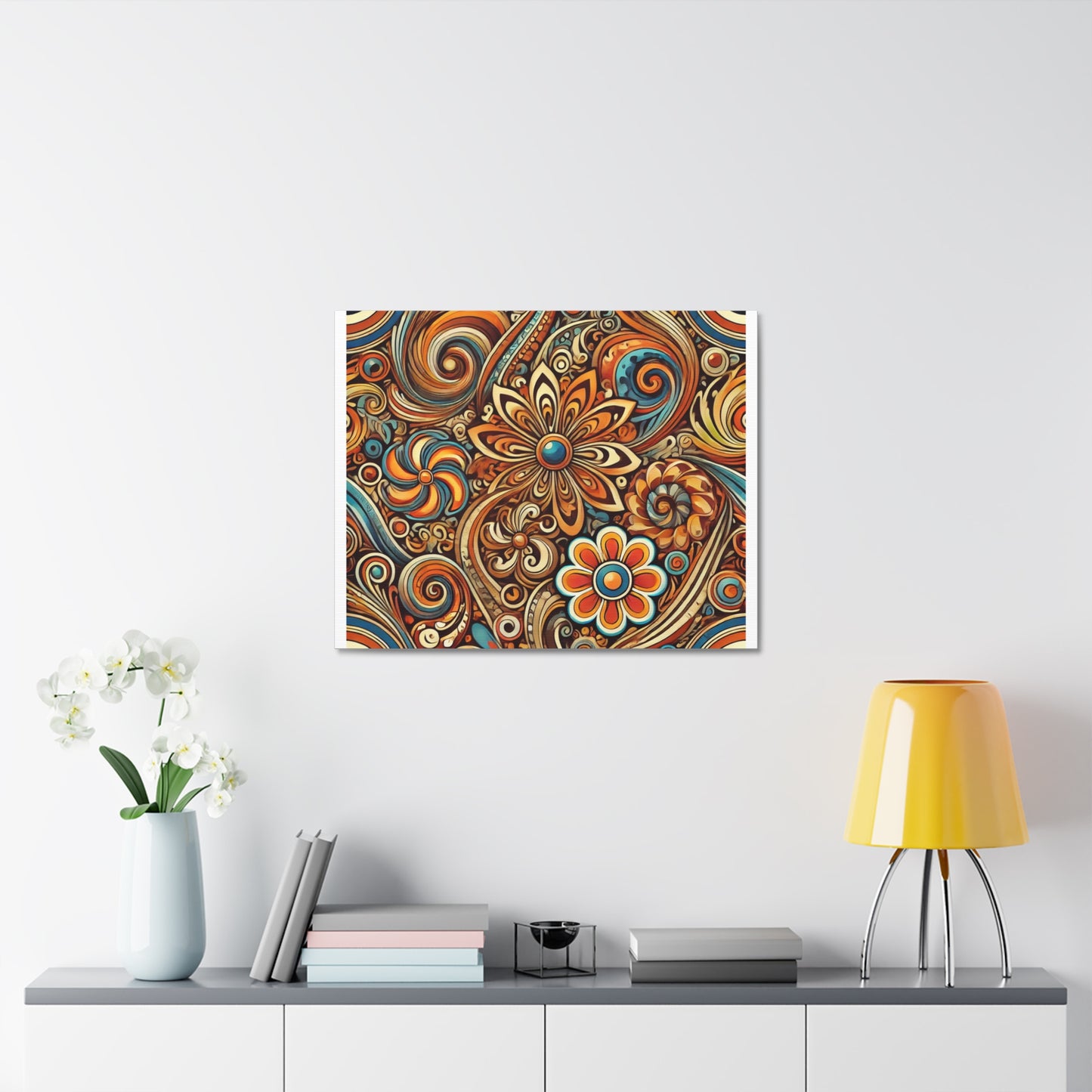 Ornate Abstract Floral Paisley Pattern Canvas