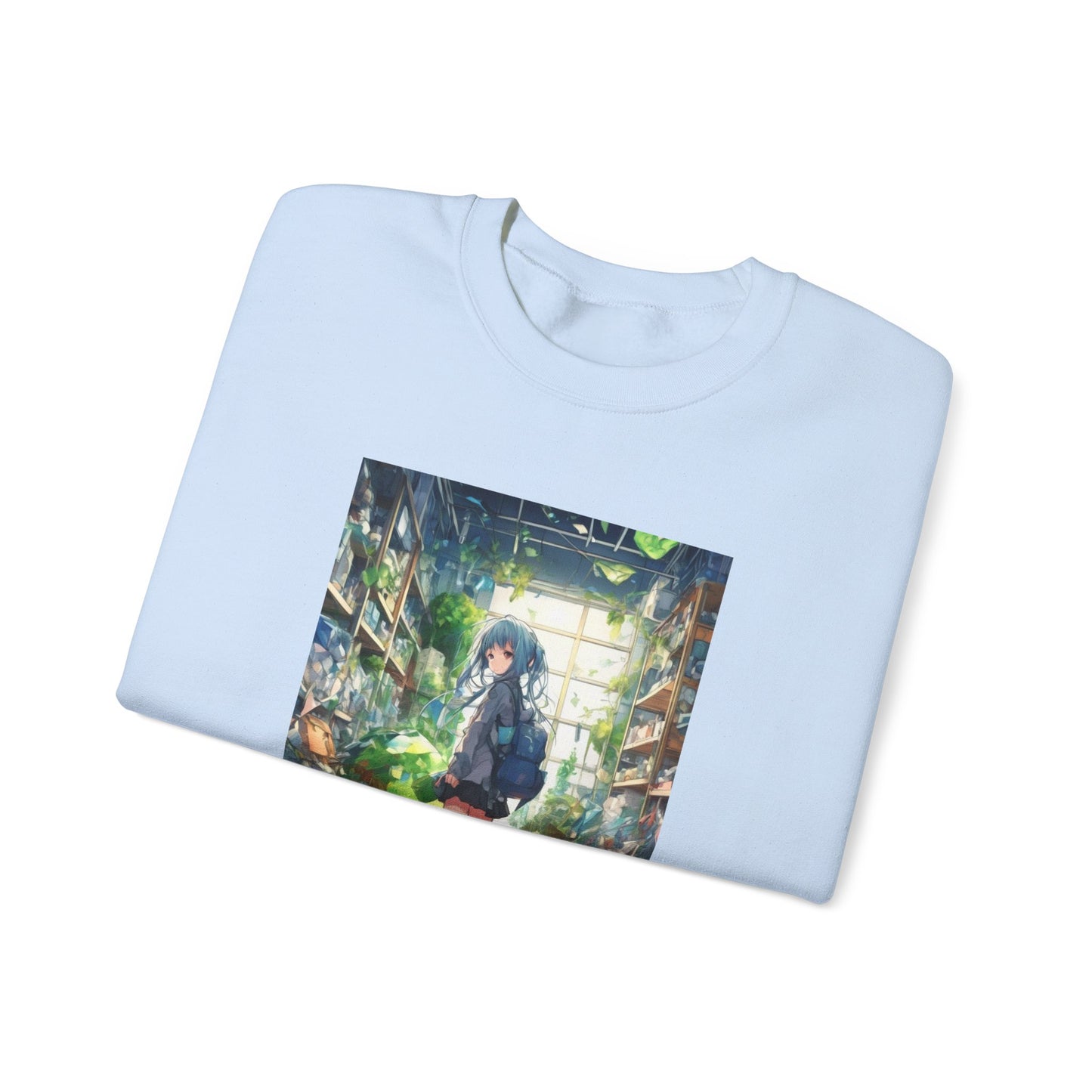Green Recycling Alley Anime Girl Green Art Sweatshirt