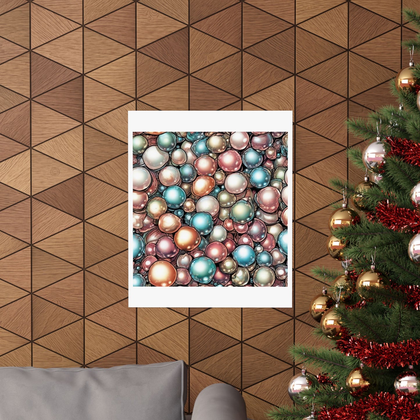 Rainbow Pearl Marble Abstract Gift Art Poster