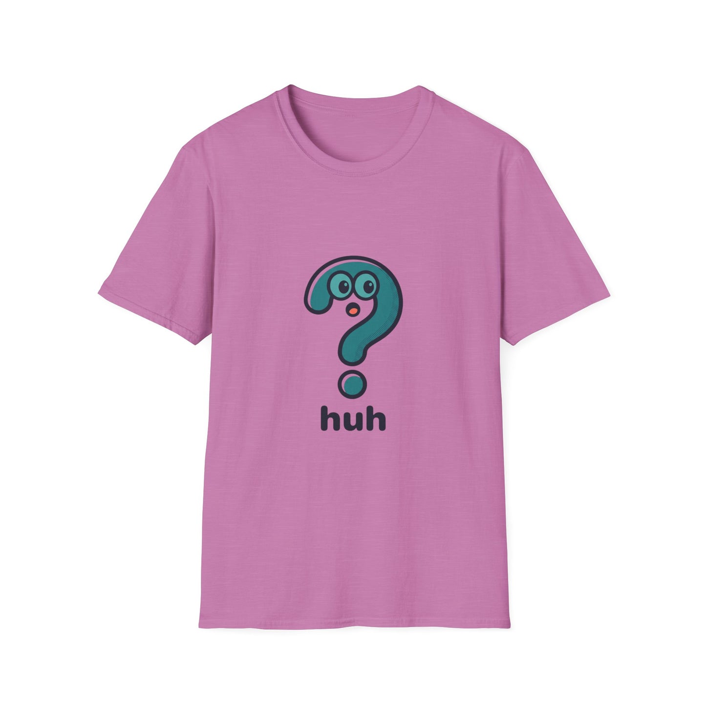 Confused Question Mark Character T-Shirt | Funny “Huh?” Cartoon Graphic Tee, Silly Expression Humor Shirt