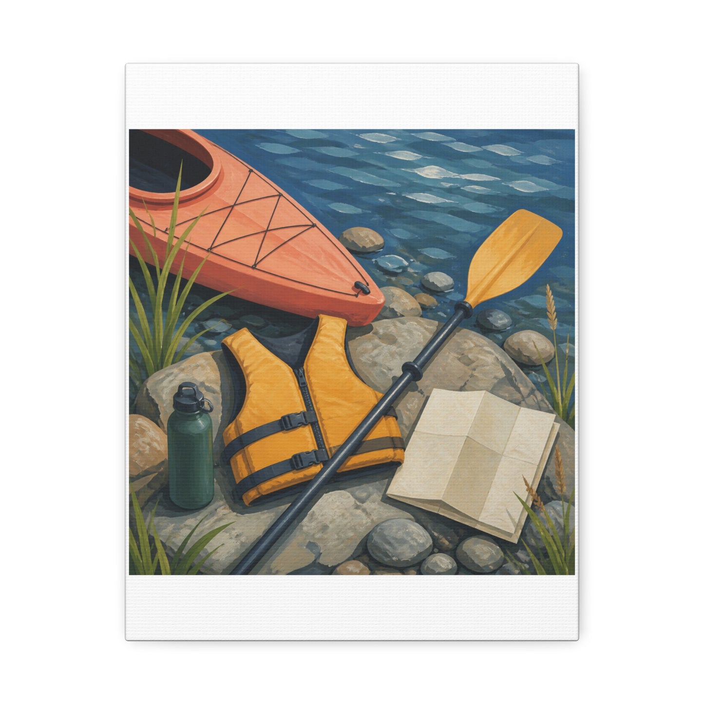 Calm Kayaking Adventure Art Canvas Art