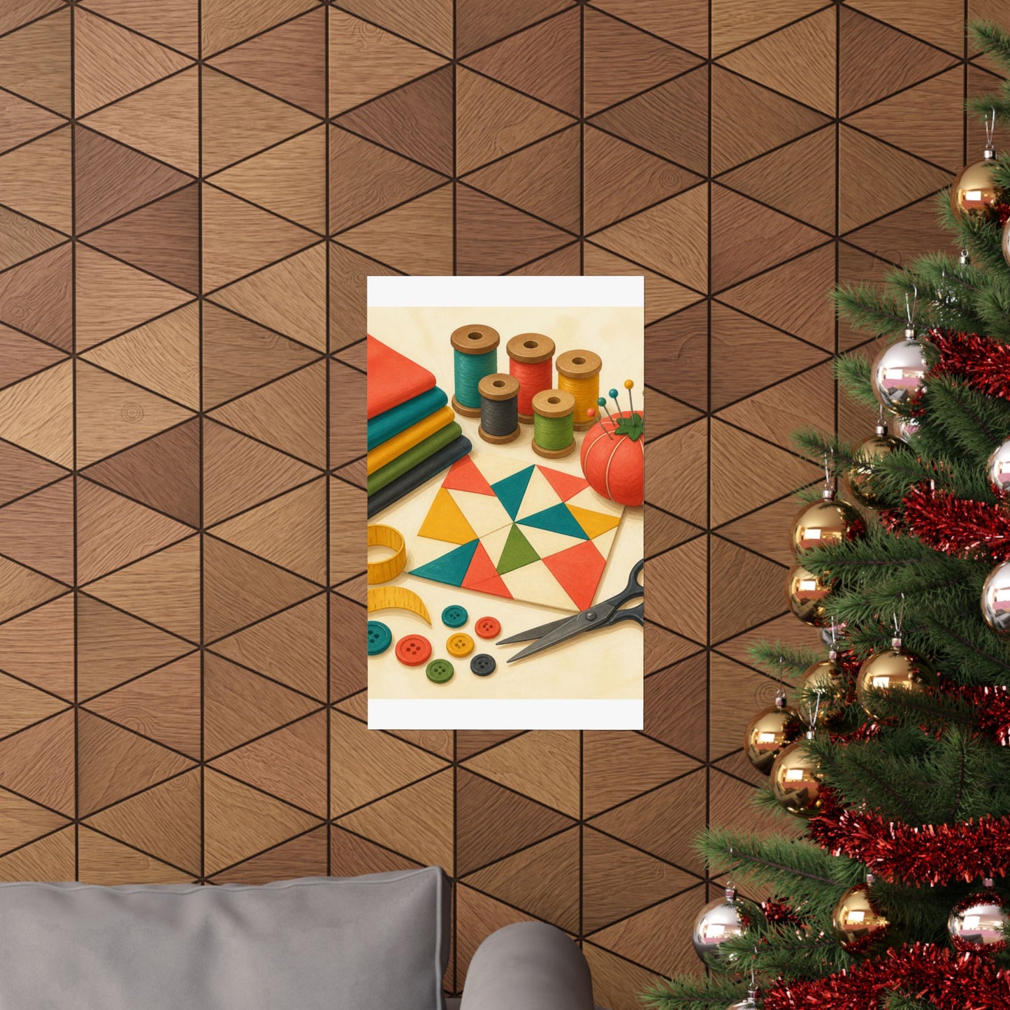 Colorful Sewing and Quilting Hobby Poster