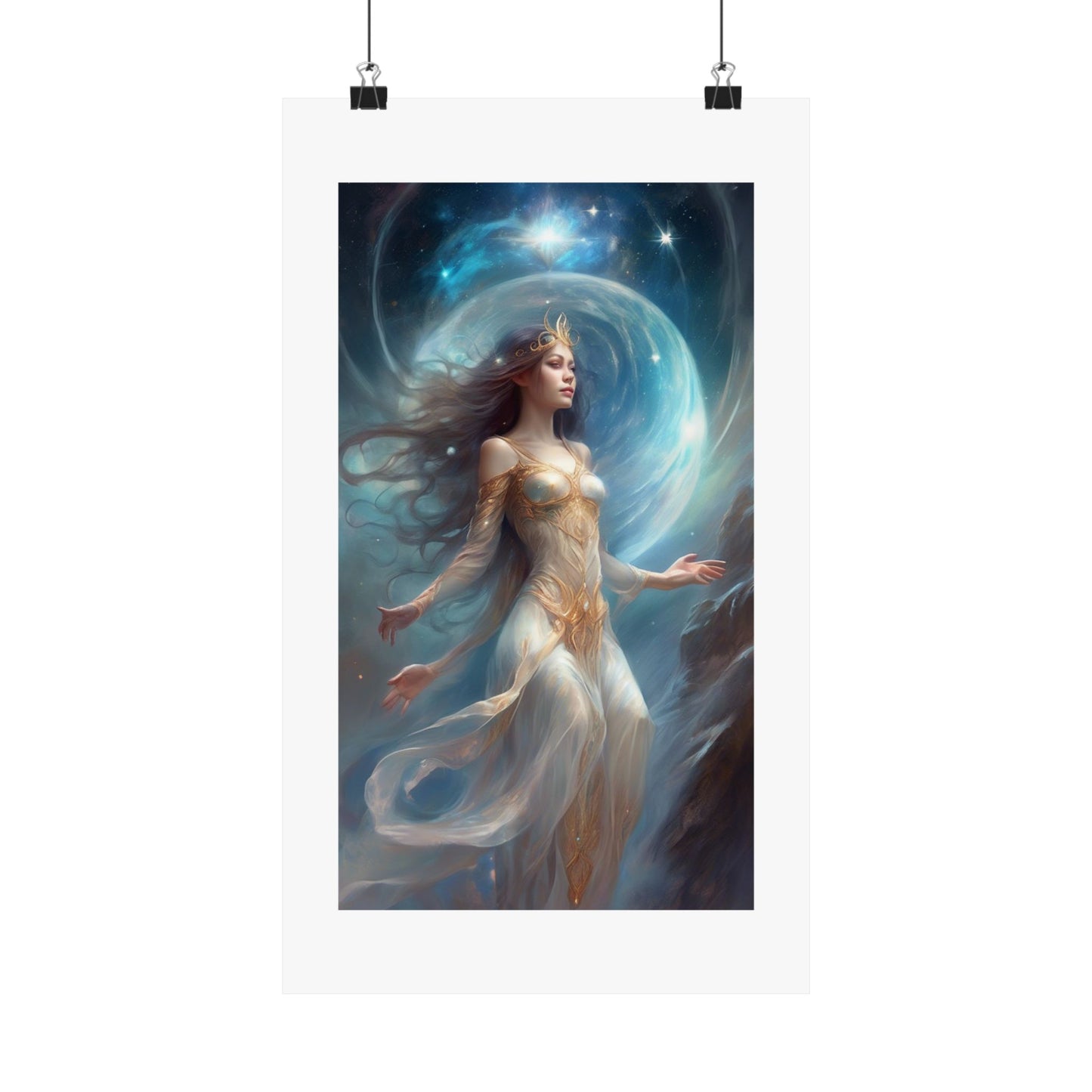 Lunar Celestial Queen Fantasy Portrait Poster