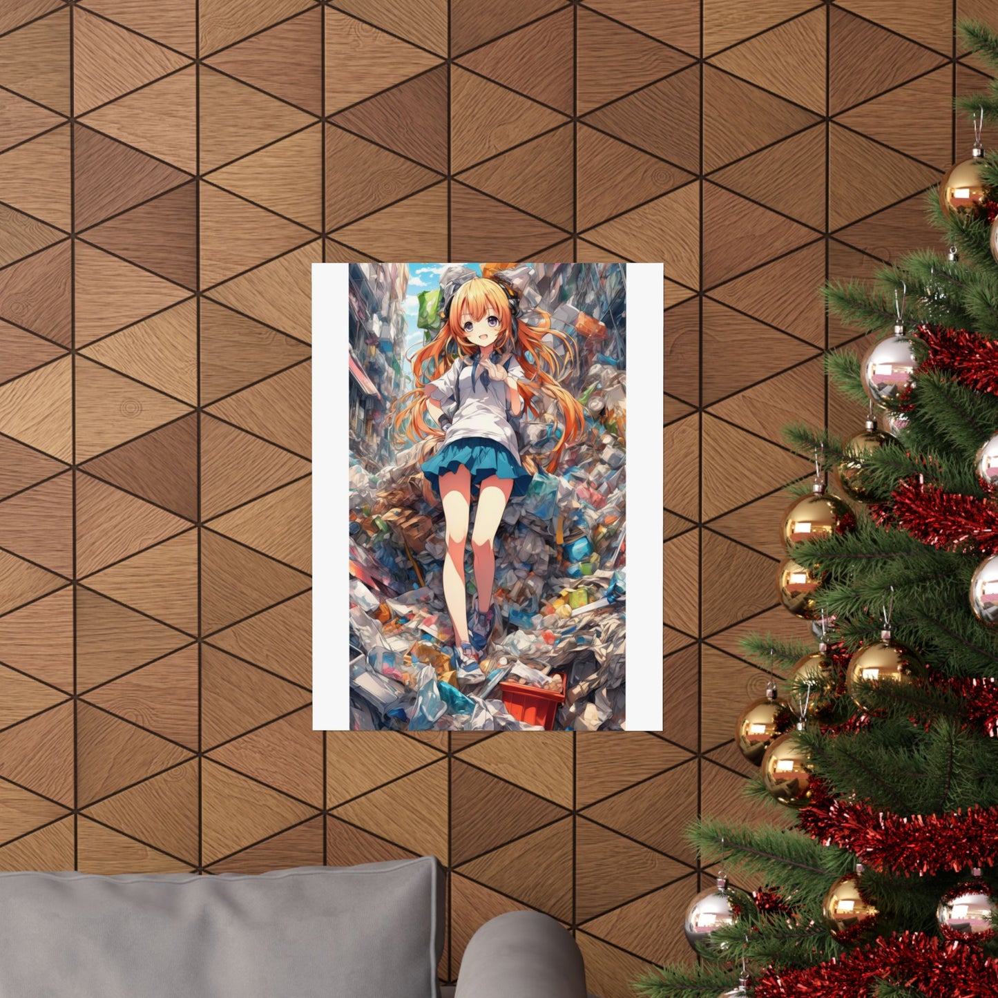 Recycling Rescue Anime Heroine Eco Street Art Poster
