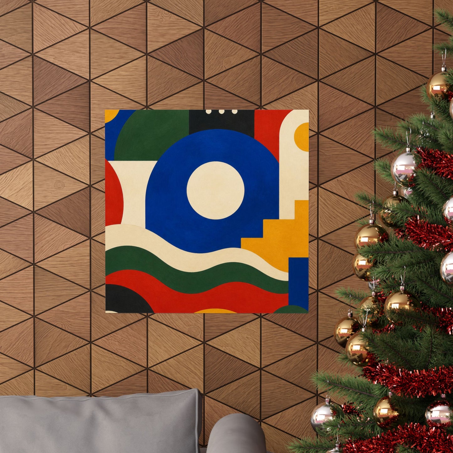 Bold Geometric Balance Abstract Art Poster