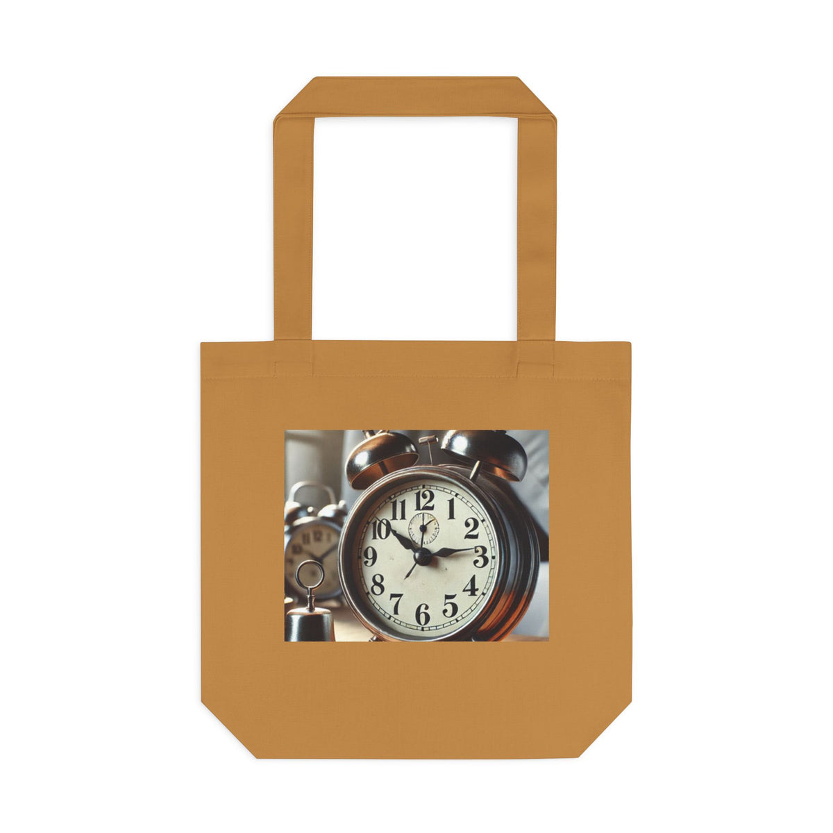 Vintage Alarm Clock Morning Routine Timekeeper Tote Bag