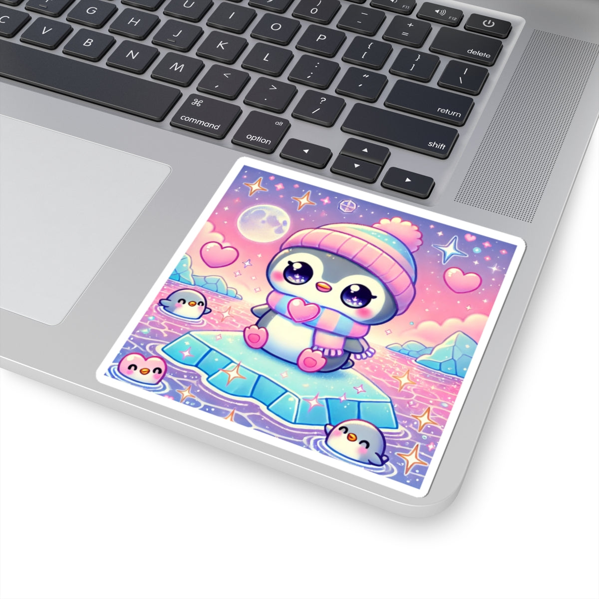 Cute Winter Penguin Ice Floe Kawaii Art Sticker