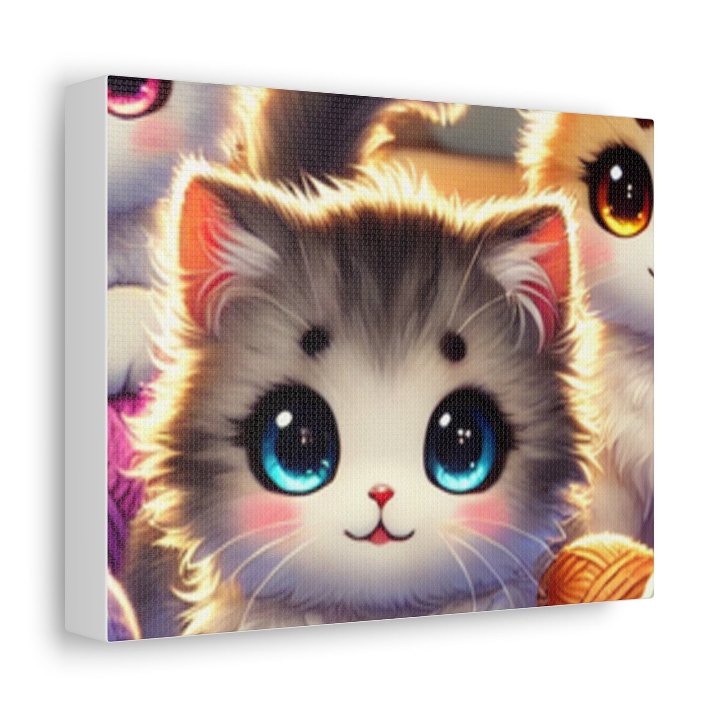 Cozy Yarn Kittens Cute Cat Canvas Knitting Room Wall Art Gift