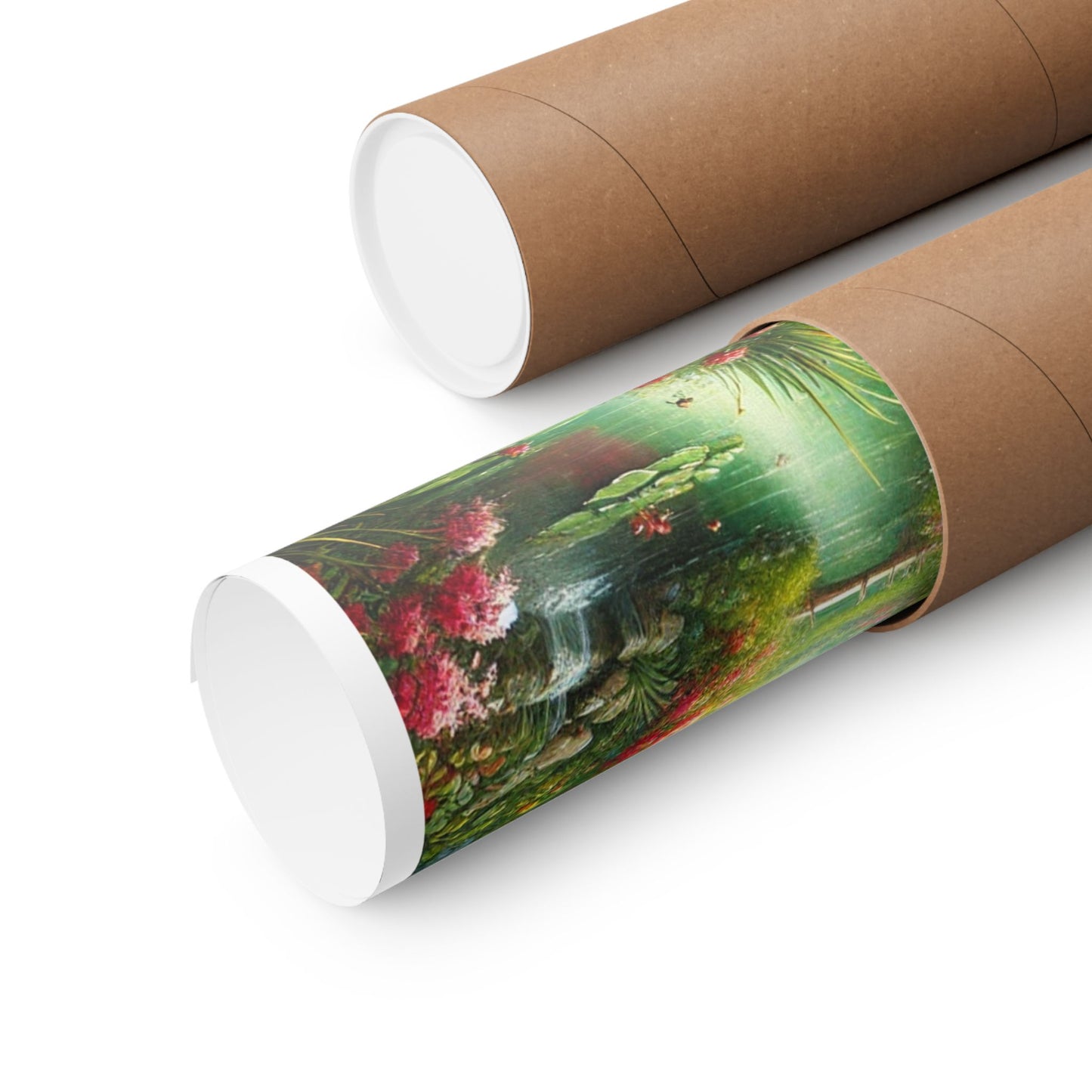 Spring Garden Gazebo Floral Landscape Poster
