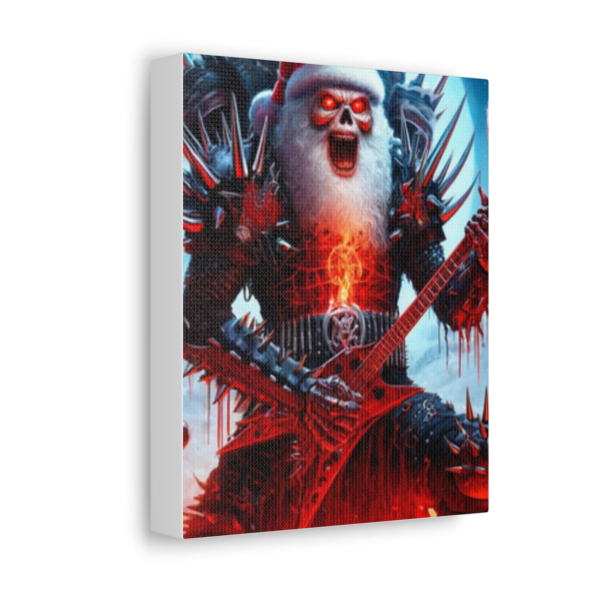Heavy Metal Santa Holiday Concert Dark Holiday Canvas Art
