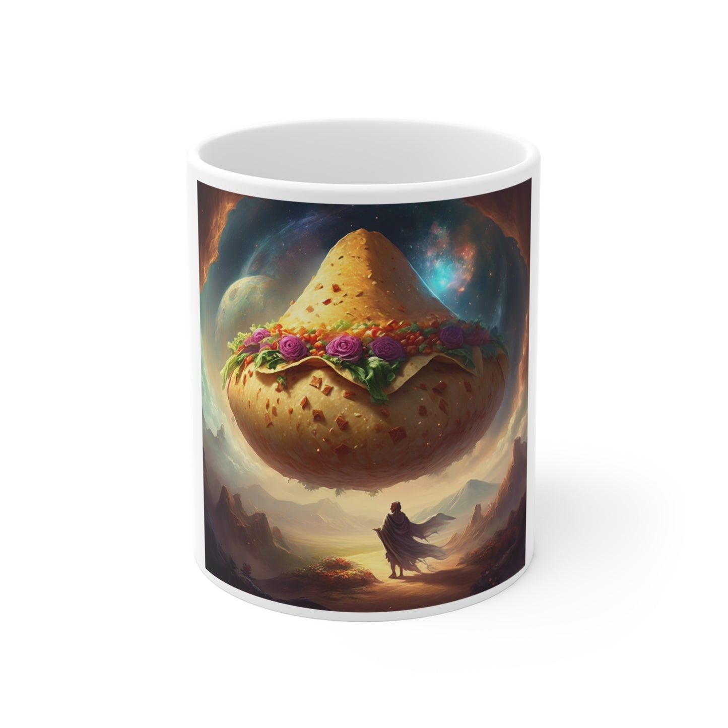 Cosmic Taco Planetoid Surreal Food Fantasy Art Coffee Mug