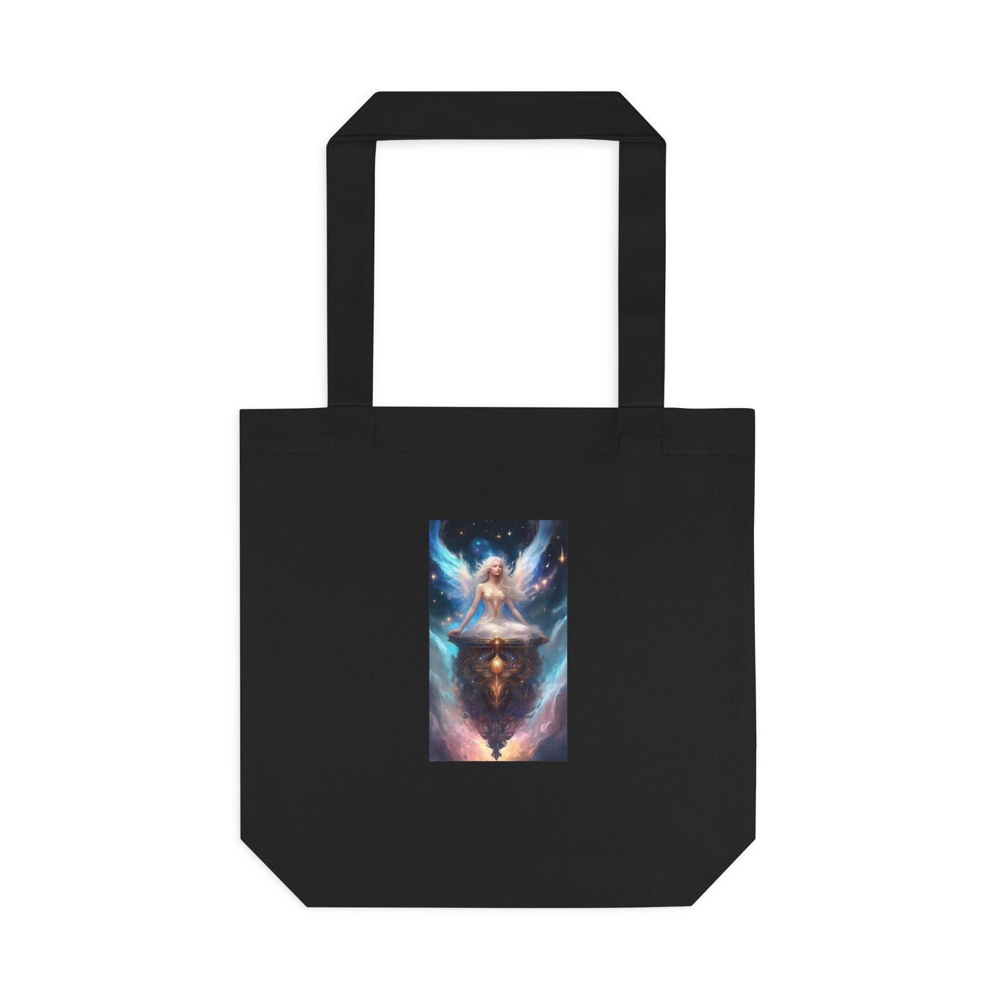 Celestial Winged Meditation Fantasy Portrait Tote Bag
