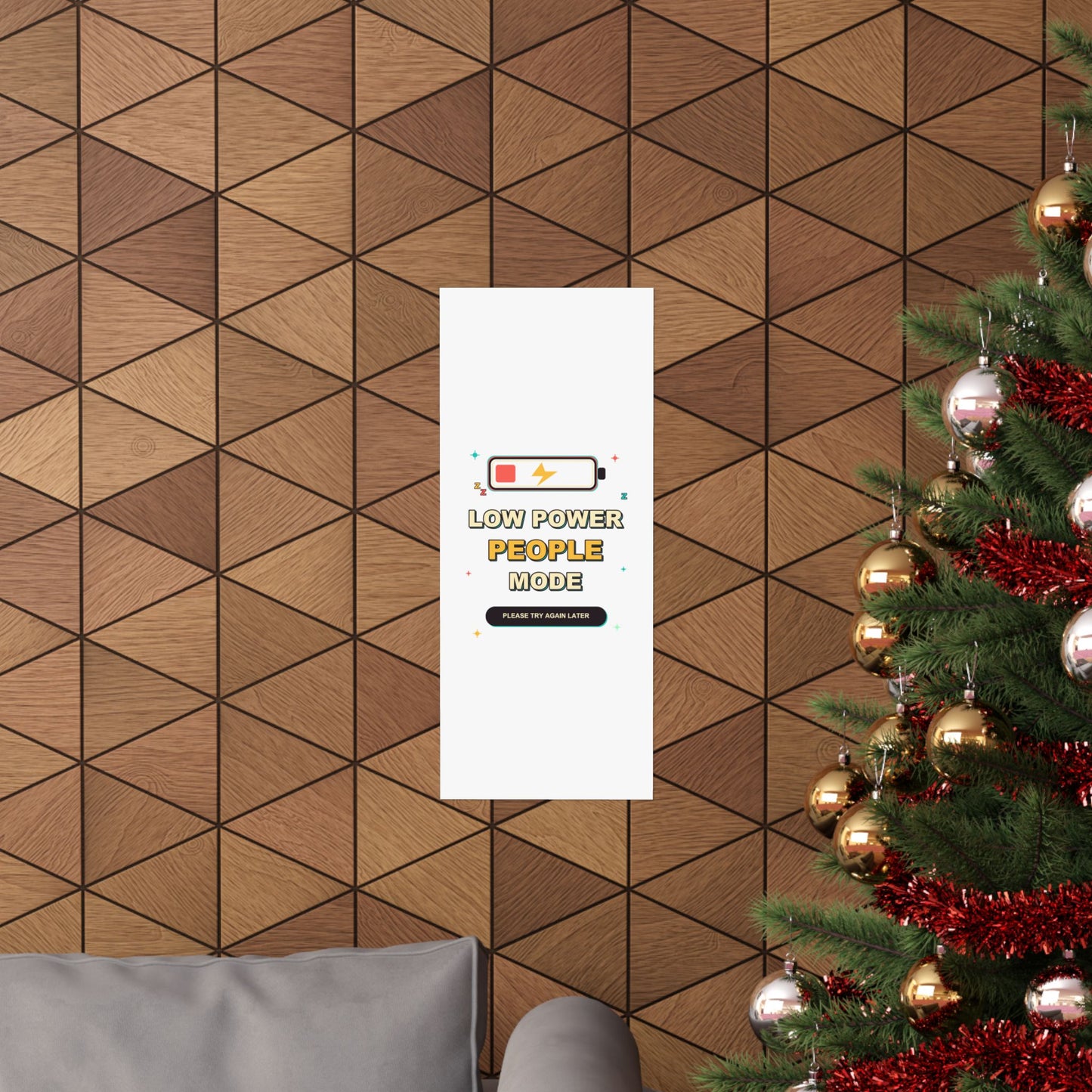 Low Power People Mode Funny Introvert Social Battery Poster