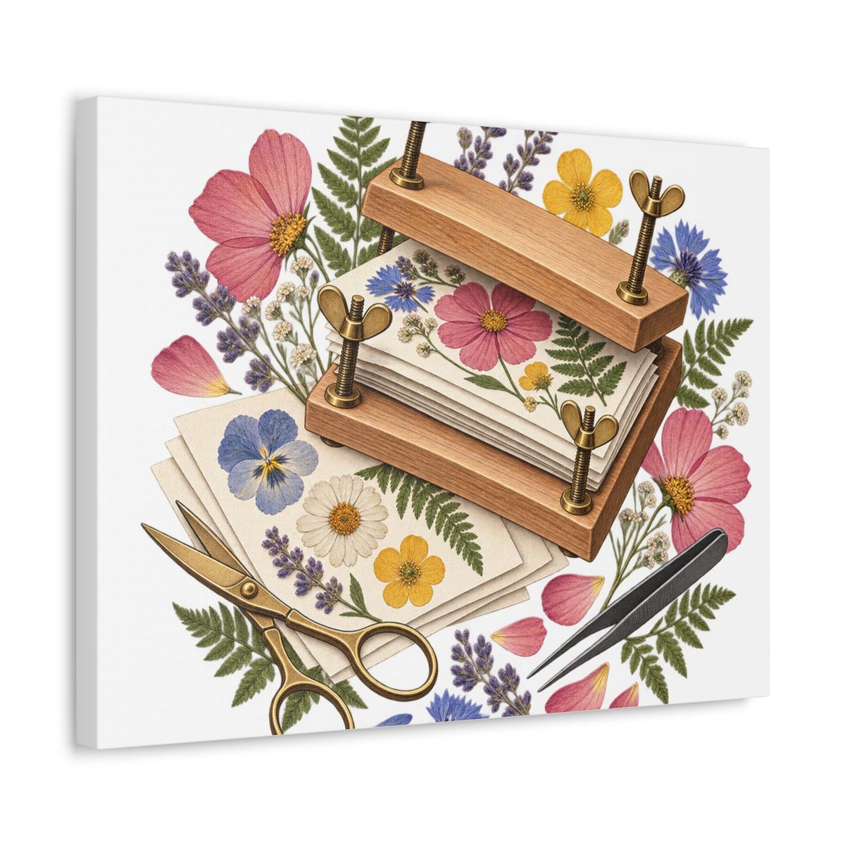 Botanical Flower Press Workshop Canvas