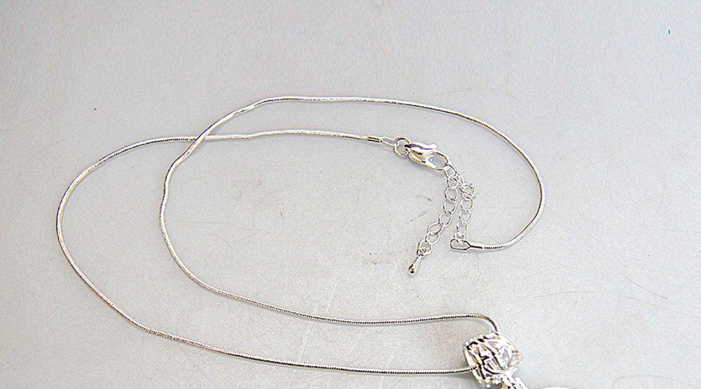 Saint Francis Religious Jewelry Silver Plated Necklace, Gold-Plated Wooden Cabochon - Christian Sacred Icon - Inspirational Icon Decor - 43024R