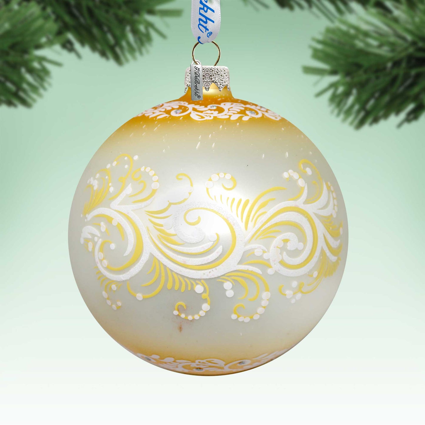 Glowing Snowman Lg Glass Ornament in Gold by Gelsinger - Christmas Decor - 73926G-DG