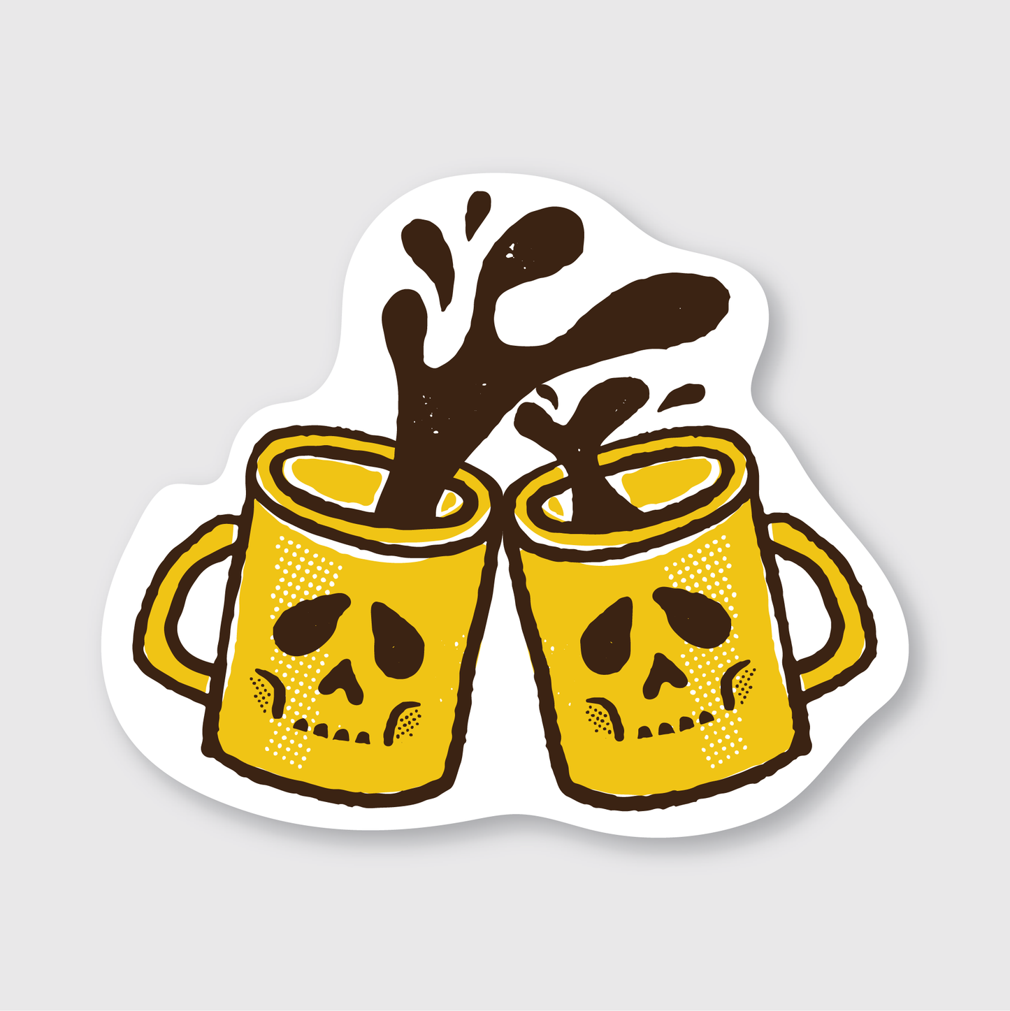 Cheers Coffee Cups Sticker