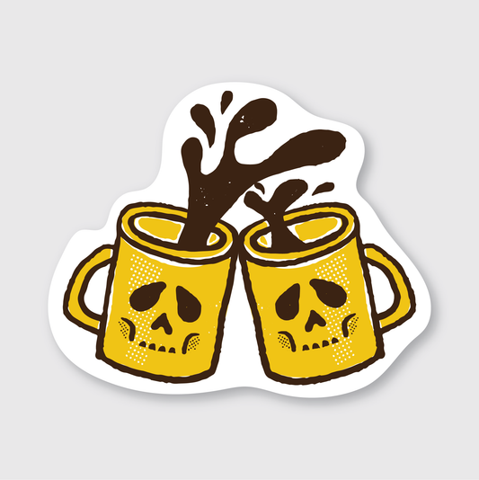 Cheers Coffee Cups Sticker