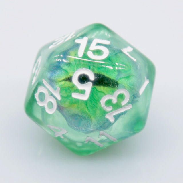 Dragon Eye d20 21.7mm Resin Standard Roll d20 [Red, Green, Blue, Clear, Smoke]