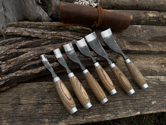 6-Piece Long Bent Gouge Set