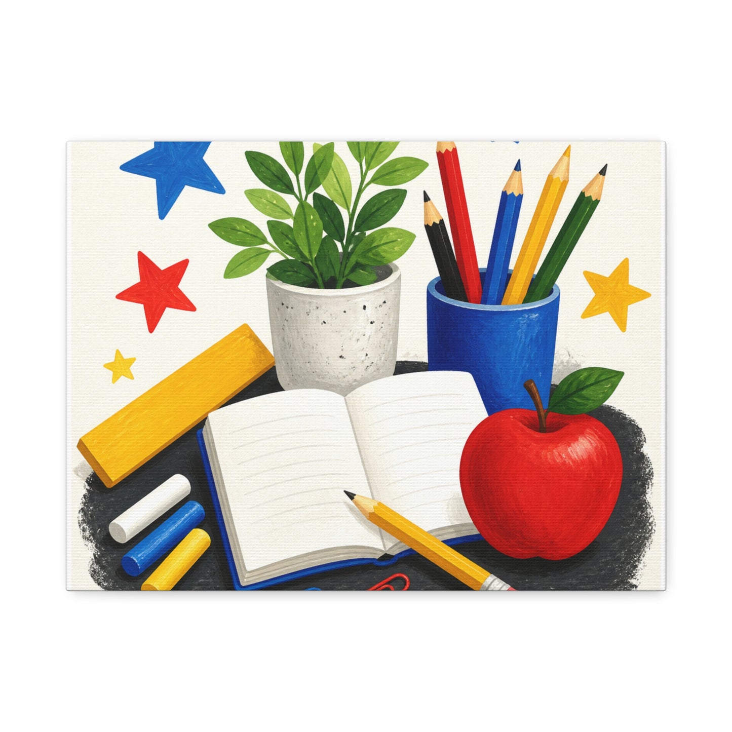 Colorful Classroom Supplies Teacher Appreciation Canvas Art