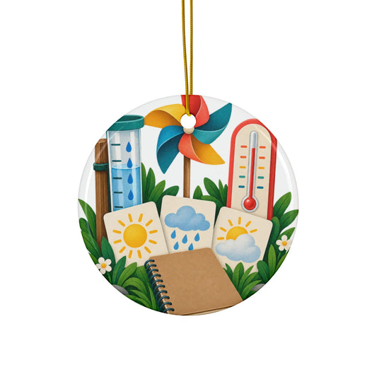 Colorful Backyard Weather Watching Kit Round Ornament