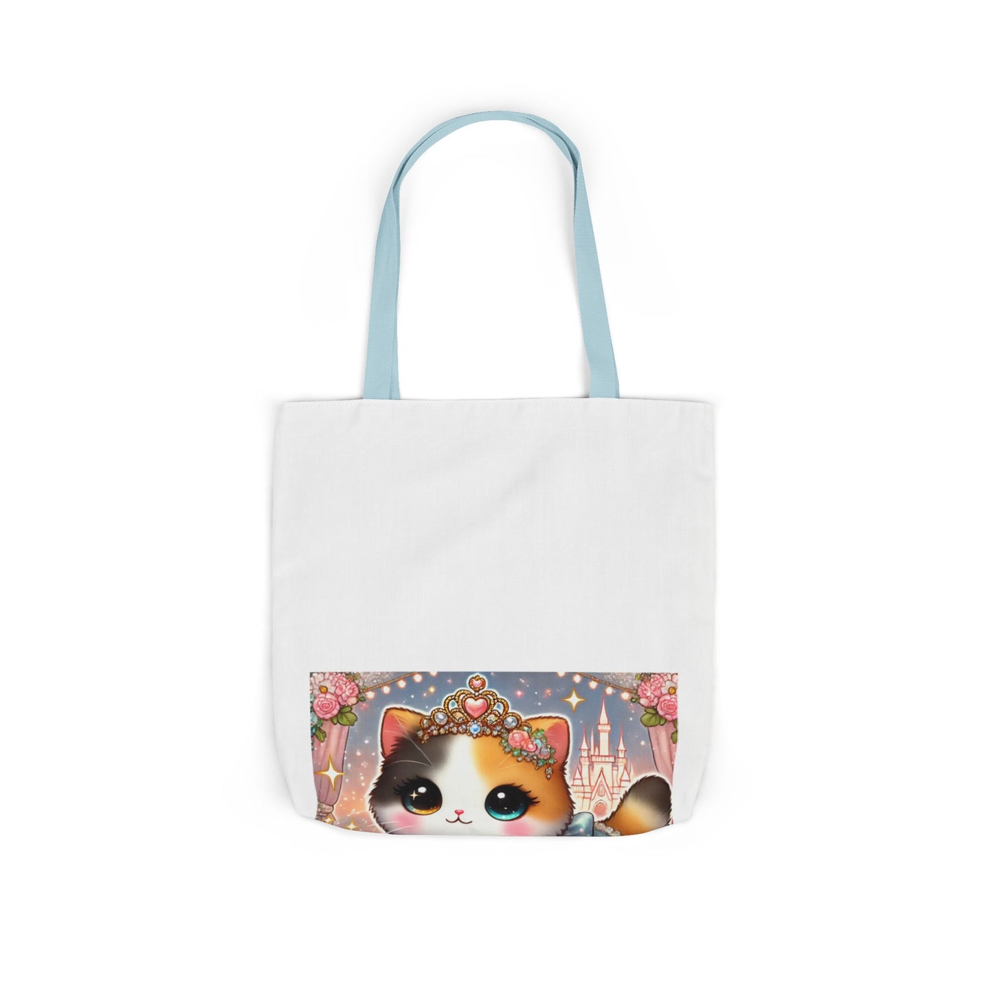 Pastel Princess Calico Cat Fantasy Canvas Tote Bag