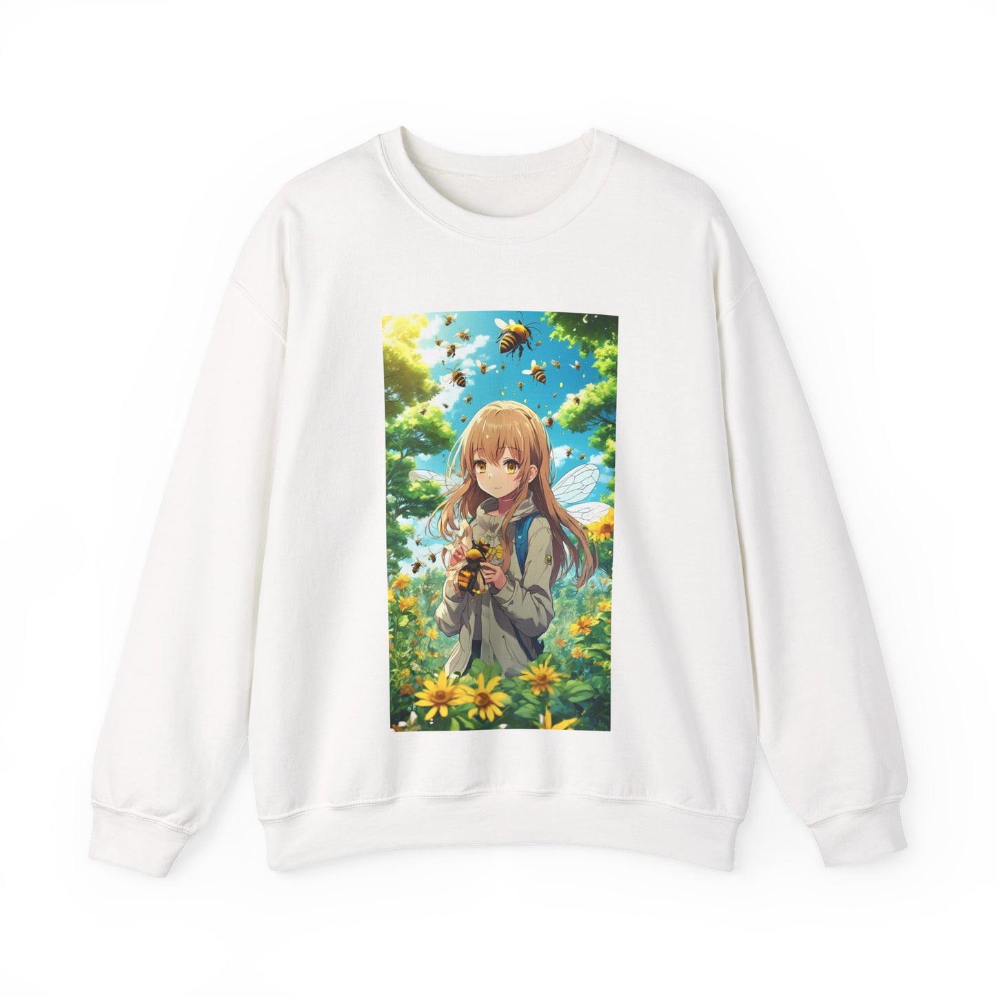 Bee Fairy Garden Anime Nature Art Sweatshirt