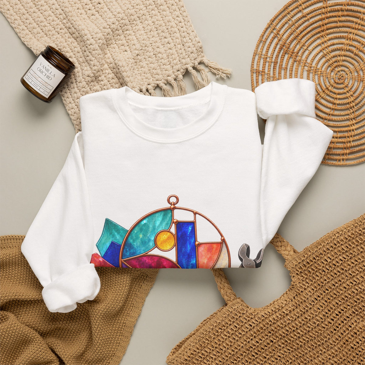 Abstract Stained Glass Suncatcher Workshop Sweatshirt