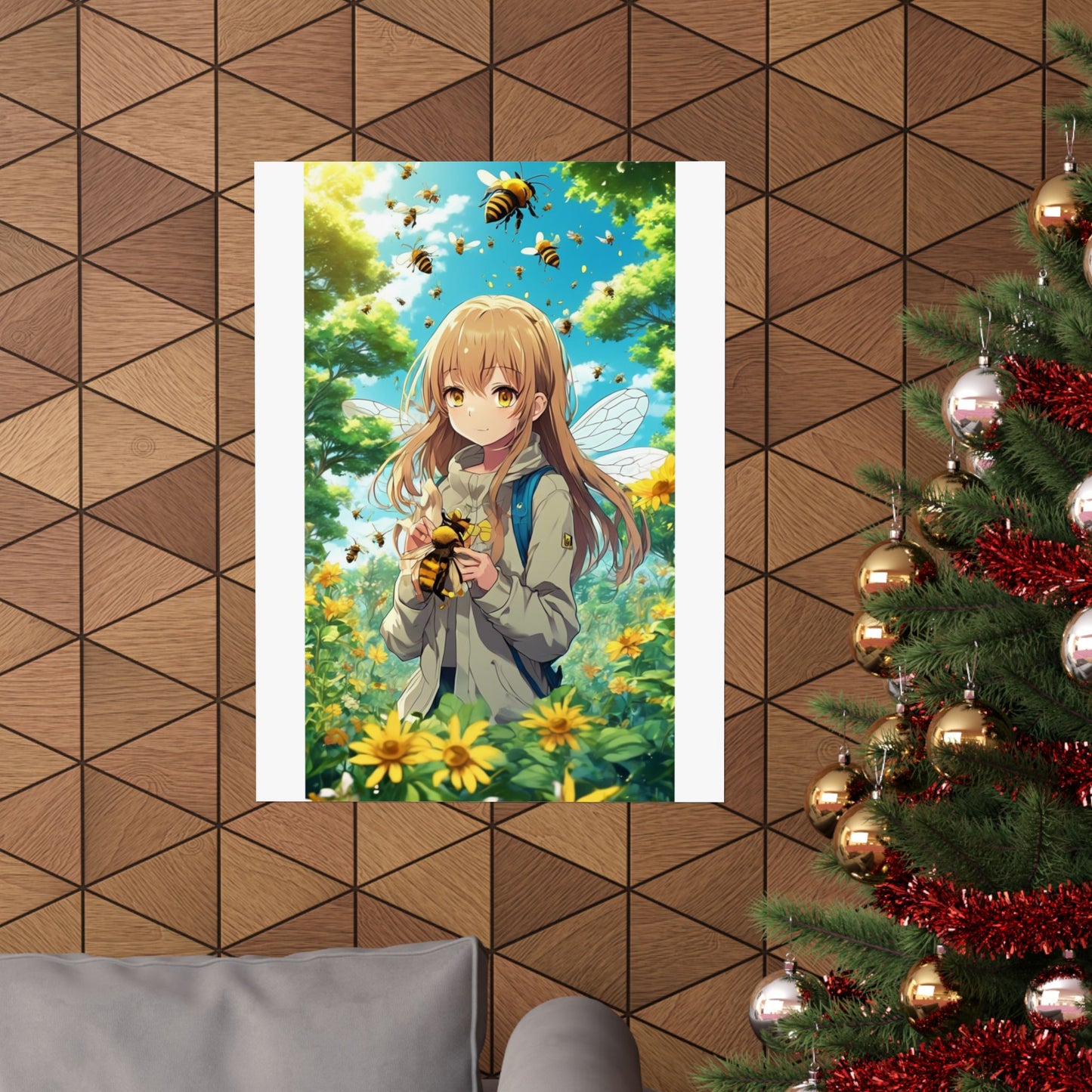 Bee Fairy Garden Anime Nature Art Poster