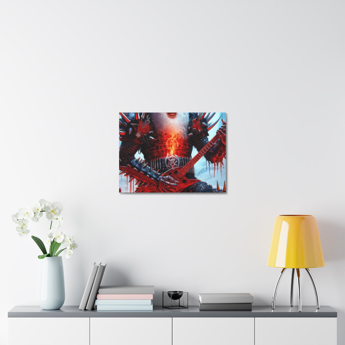 Heavy Metal Santa Holiday Concert Dark Holiday Canvas Art